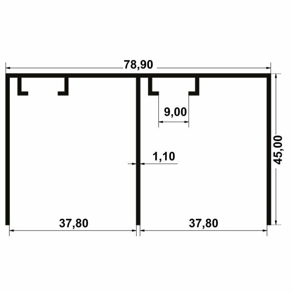 Hafele Multisoft 60 Üst Ray Alü. Eloksal 2.5m