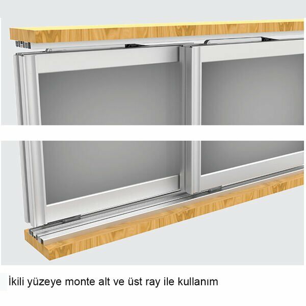 Hafele Kayar Kapak Sistemi Anta AL50 Alüminyum Çerçeveli Kapılar İçin 1 Kapak