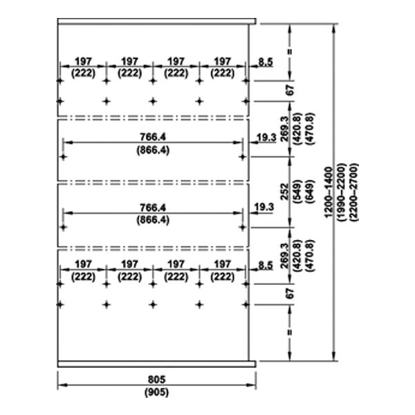 Hafele Slido Spinfront 60 Set 805/1990-2200mm