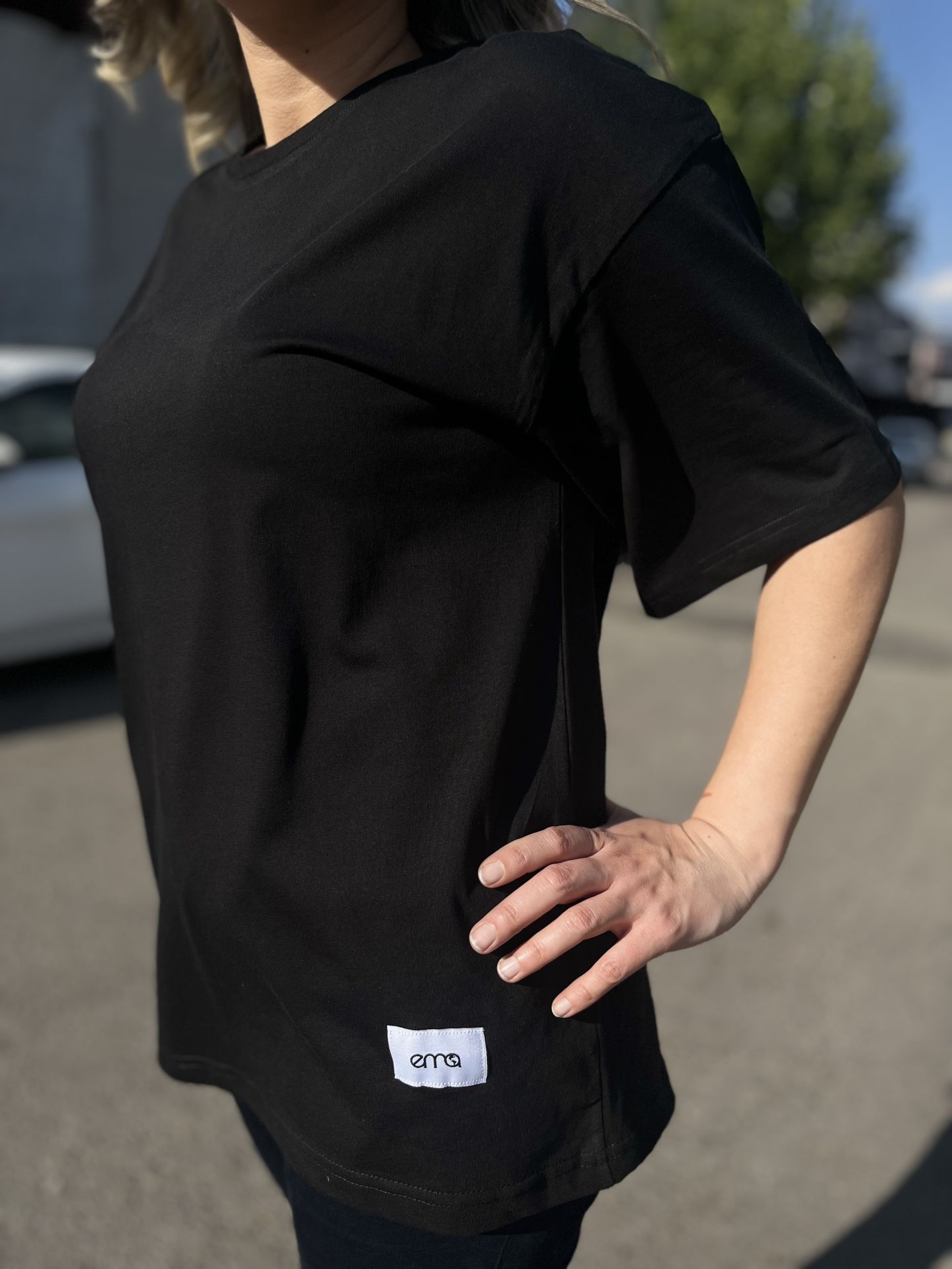 Kadın Siyah Oversize T-shirt