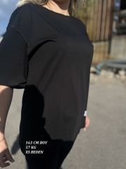 Kadın Siyah Oversize T-shirt