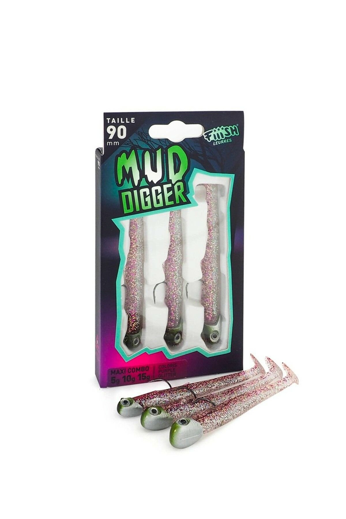 Fiiish Mud Digger MD1137 Maxi Combo Purple Glitter Silikon Yem