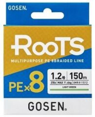 Gosen X8 Roots PE 8 Örgü Spin İp Misina 150mt Açık Yeşil (Light Green)