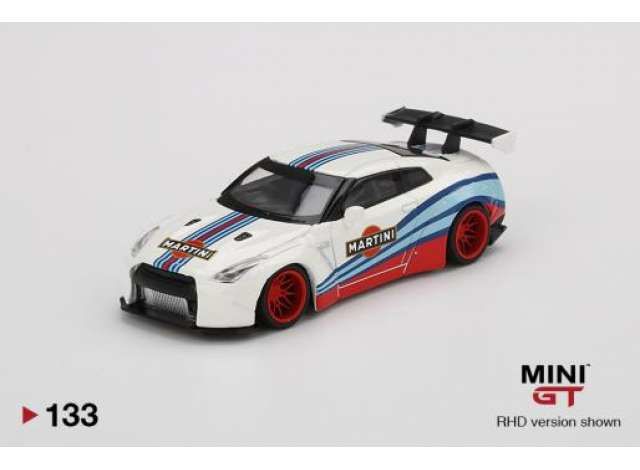 LB WORKS Nissan GT-R R35 Type 1 Rear Wing Version 1, Martini Racing, blue/white/red