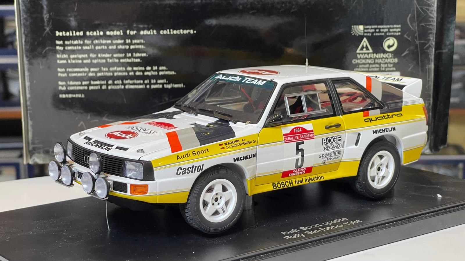 AUTOART - AUDI - SPORT-QUATTRO N 5 RALLY SANREMO 1984 ROEHRL - GEISTDOERFER