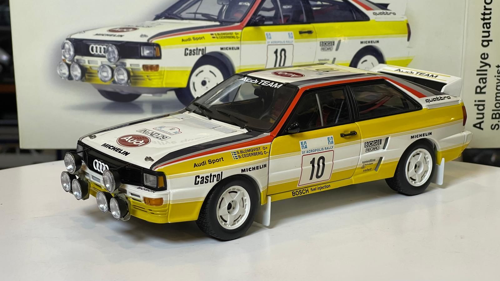 AUTOART - AUDI - QUATTRO N 10 RALLY ACROPOLIS 1984 STIG BLOMQVIST - BJORN CEDERBERG