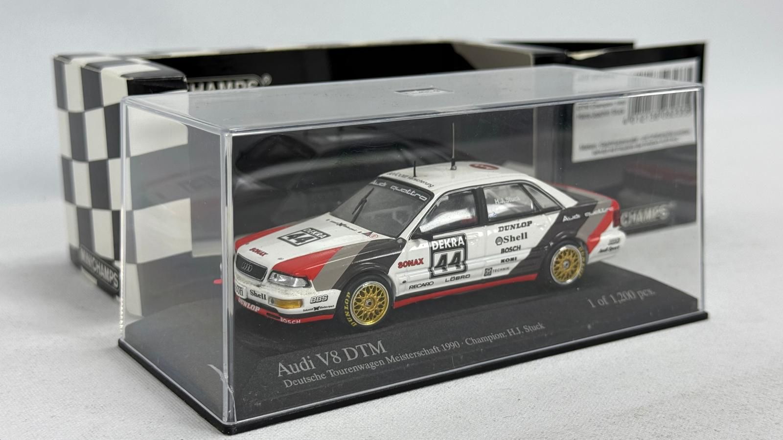 MINICHAMPS - AUDI - V8 QUATTRO N 44 TEAM SMS CHAMPION DEUTSCHE TOURENW. MEISTERSCH. 1990 STUCK - HANS JOACHIM