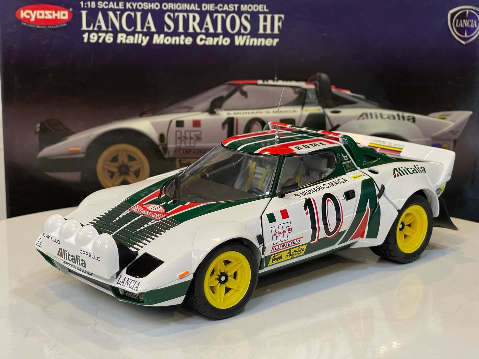 KYOSHO - LANCIA - STRATOS HF ALITALIA N 10 WINNER RALLY MONTECARLO 1976 S.MUNARI - S.MAIGA