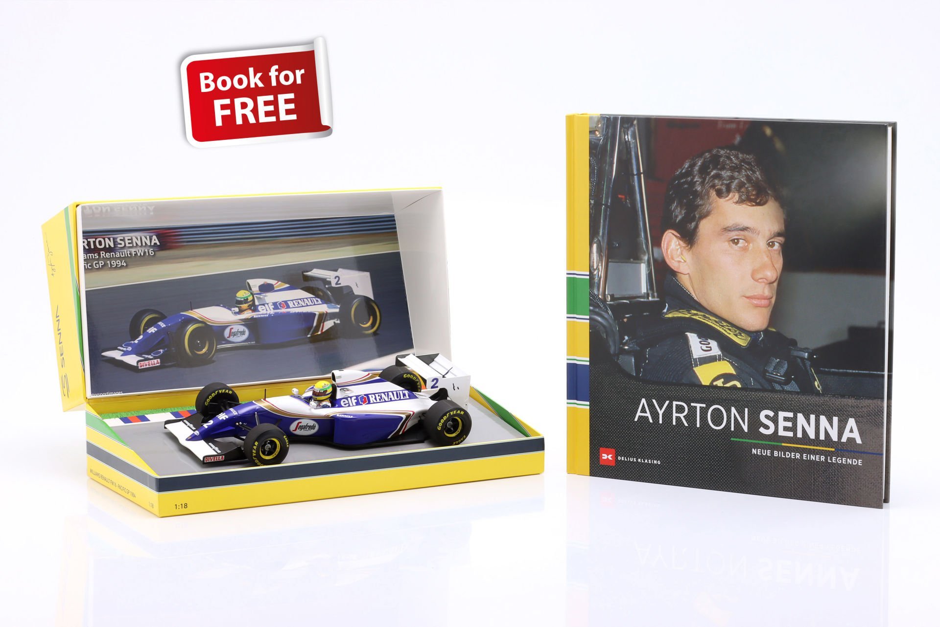 MINICHAMPS - WILLIAMS - F1 RENAULT ELF FW16 N 2 POLE POSITION PACIFIC GP 1994 AYRTON SENNA