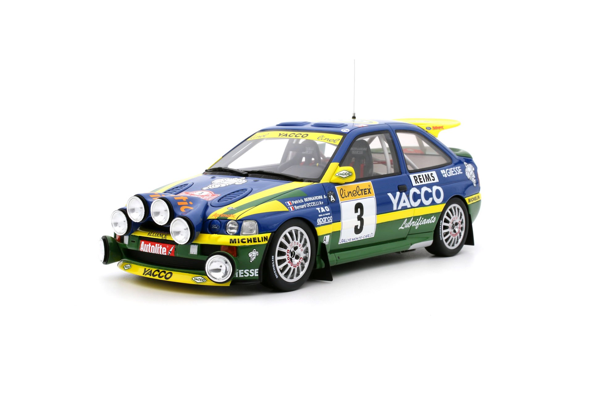 OTTO-MOBILE - FORD ENGLAND - ESCORT RS COSWORTH TEAM ALLIANCE YACCO (night version) N 3 WINNER RALLY MONTECARLO 1996 P.BERNARDINI - B.OCCELLI