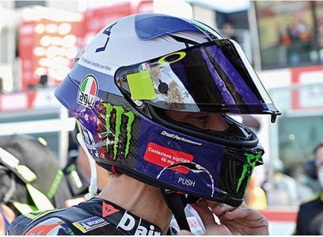 1/8 2020 AGV Helmet Valentino Rossi MotoGP Misano Race 1, white/blue