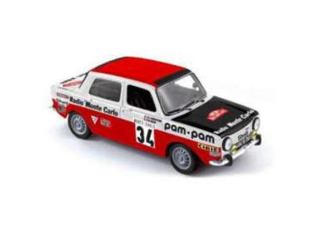 1973 Simca 1000 Rallye 2 #34 Fiorentino/Gelin Rally Monte Carlo, red/white/black