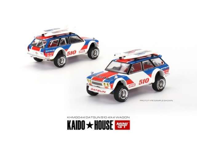 1/64 Datsun Kaido 510 Wagon Kaido GT Surf Safari RS, white/blue/red