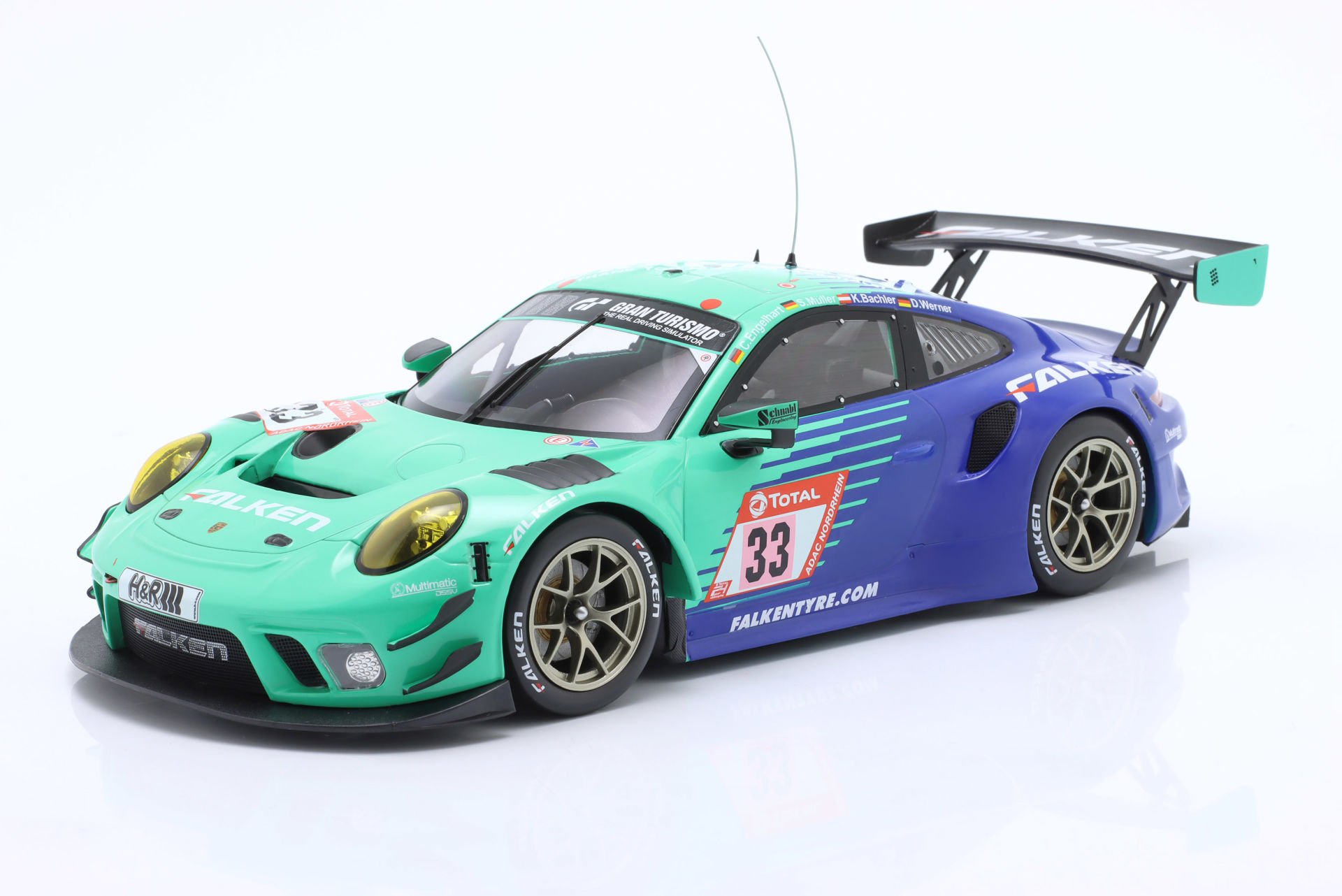 IXO-MODELS - PORSCHE - 911 991-2 GT3 R TEAM FALKEN MOTORSPORTS N 33 24h NURBURGRING 2020 K.BACHLER - S.MULLER - C.ENGELHART - D.WERNER
