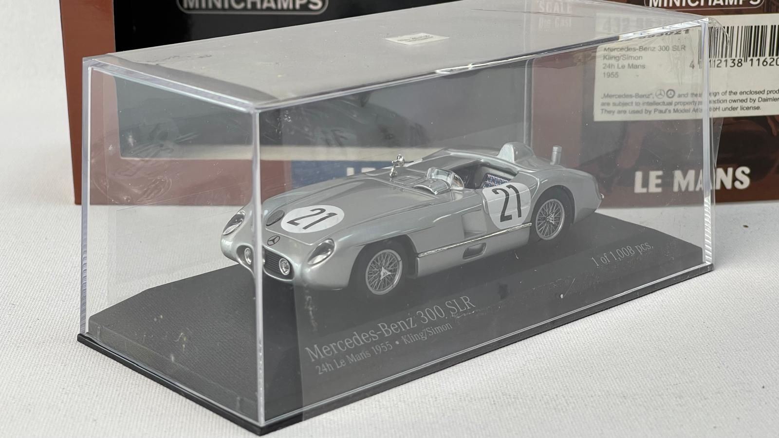 MINICHAMPS - MERCEDES BENZ - 300 SLR 3.0L S8 TEAM DAIMLER-BENZ AG N 21 24h LE MANS 1955 K.KLING - A.SIMON
