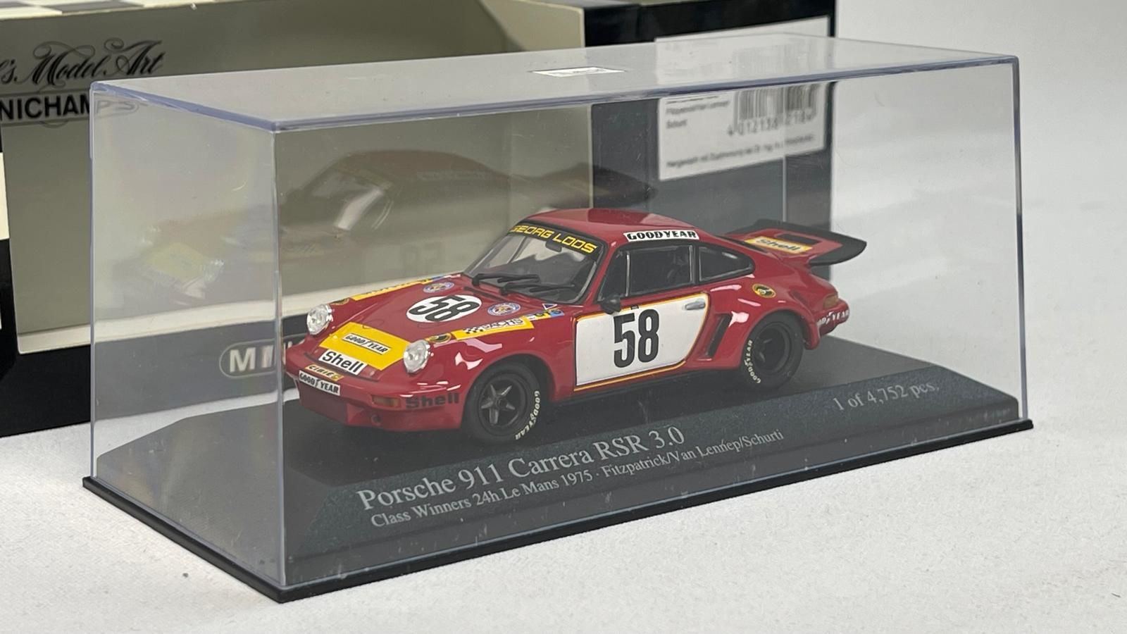 MINICHAMPS - PORSCHE - 911 CARRERA RSR 2.8 GELO RACING TEAM N 58 24h LE MANS 1975 FITZPATRICK - VAN LENNEP - SCHURTI