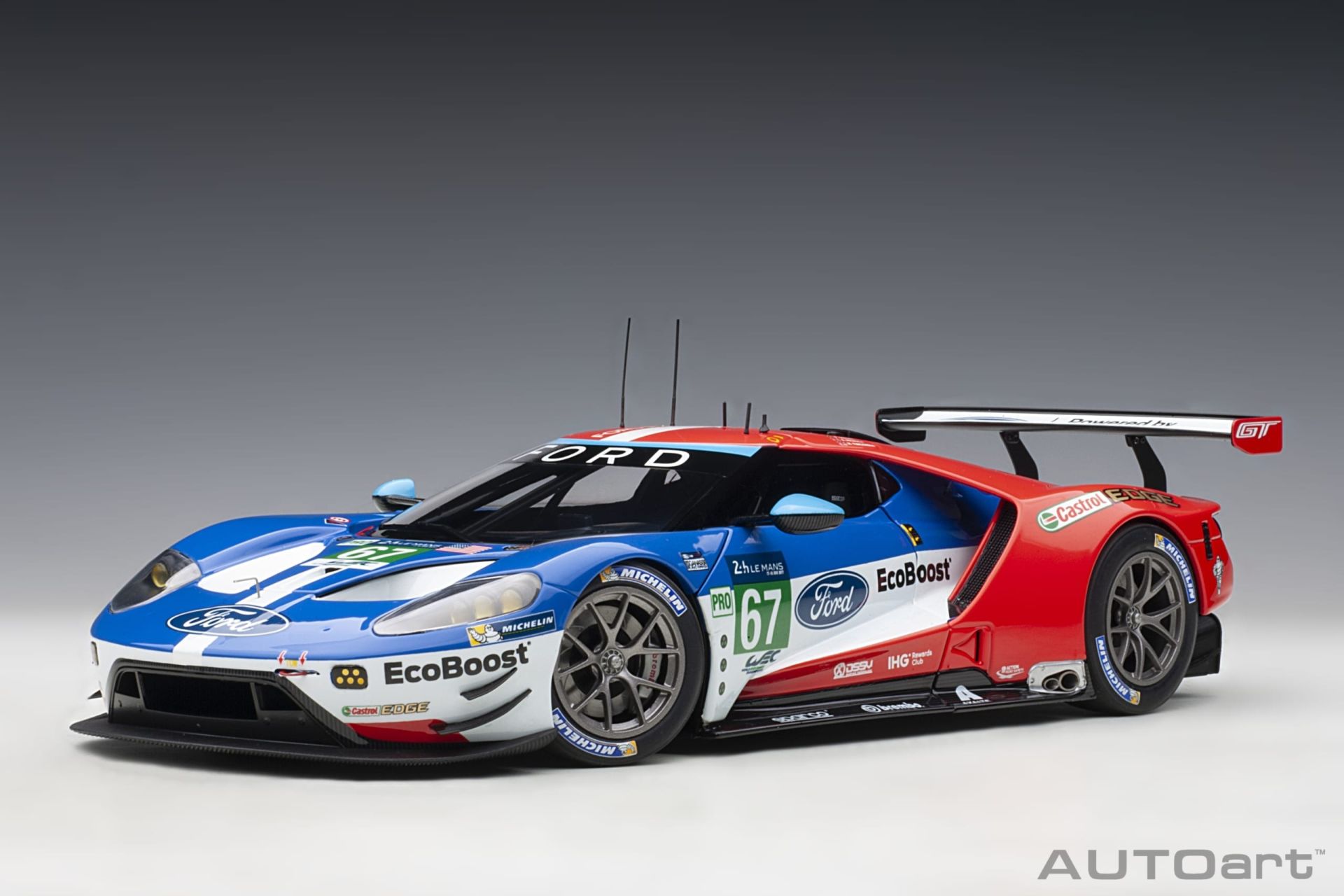 AUTOART - FORD USA - GT 3.5L TURBO V6 TEAM FORD CHIP GANASSI UK N 67 LMGTE PRO 2nd 24h LE MANS 2017 H.TINCKNELL - A.PRIAULX - P.DERANI