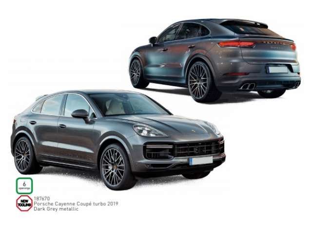1/18 2019 Porsche Cayenne Coupé Turbo, dark grey metallic