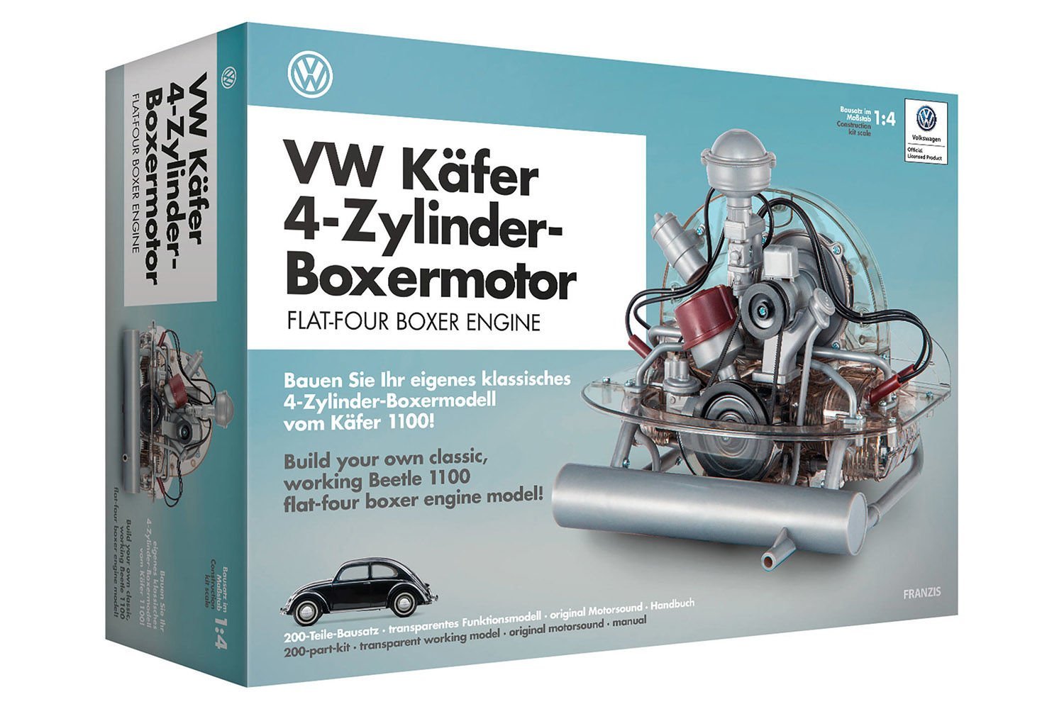 Volkswagen VW pretzel beetle 4-cylinder boxer engine 1946-1953 Kit 1:4 Franzis