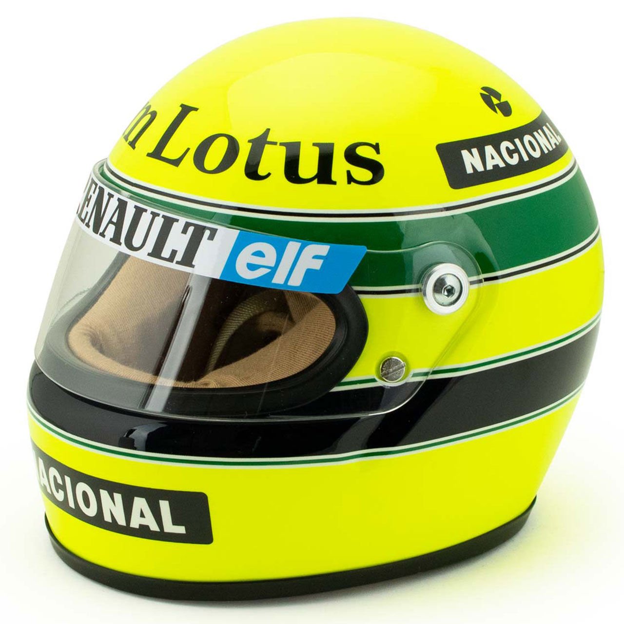 MINI HELMET - BELL HELMET - F1 CASCO HELMET TEAM LOTUS 97T RENAULT TURBO N 12 SEASON 1985 AYRTON SENNA