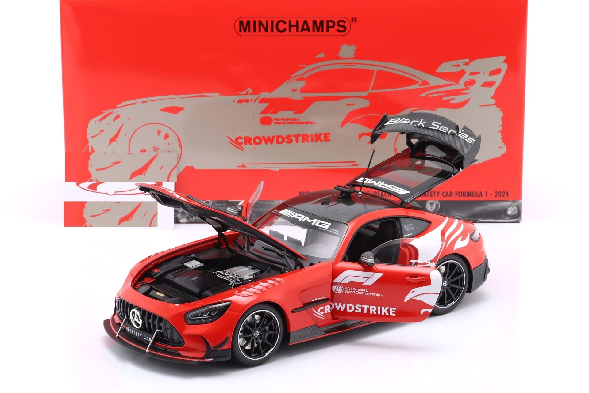 MINICHAMPS - MERCEDES BENZ - AMG GT V8 BLACK SERIES F1 SAFETY CAR CROWDSTRIKE SEASON 2024 BERND MAYLANDER
