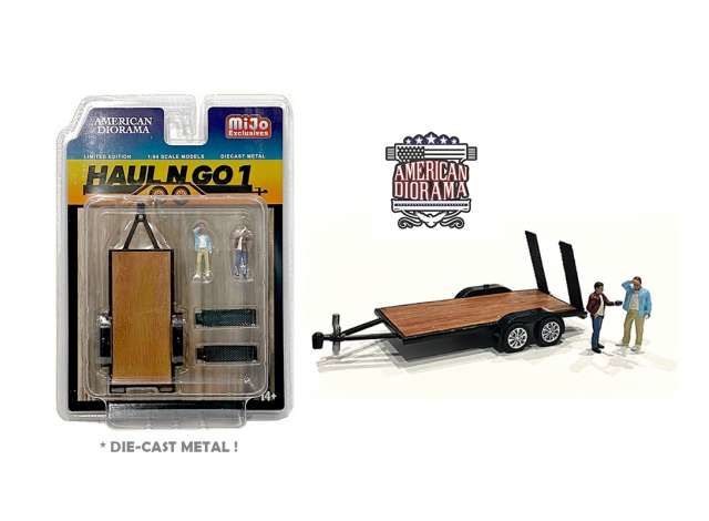 1/64 haul-n-go set 1 trailer (diecast) & 2 figures