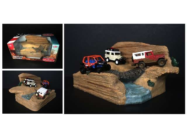 1/64 trial challenge diorama. good for 2 or 3 1/64 (3inch) models.
