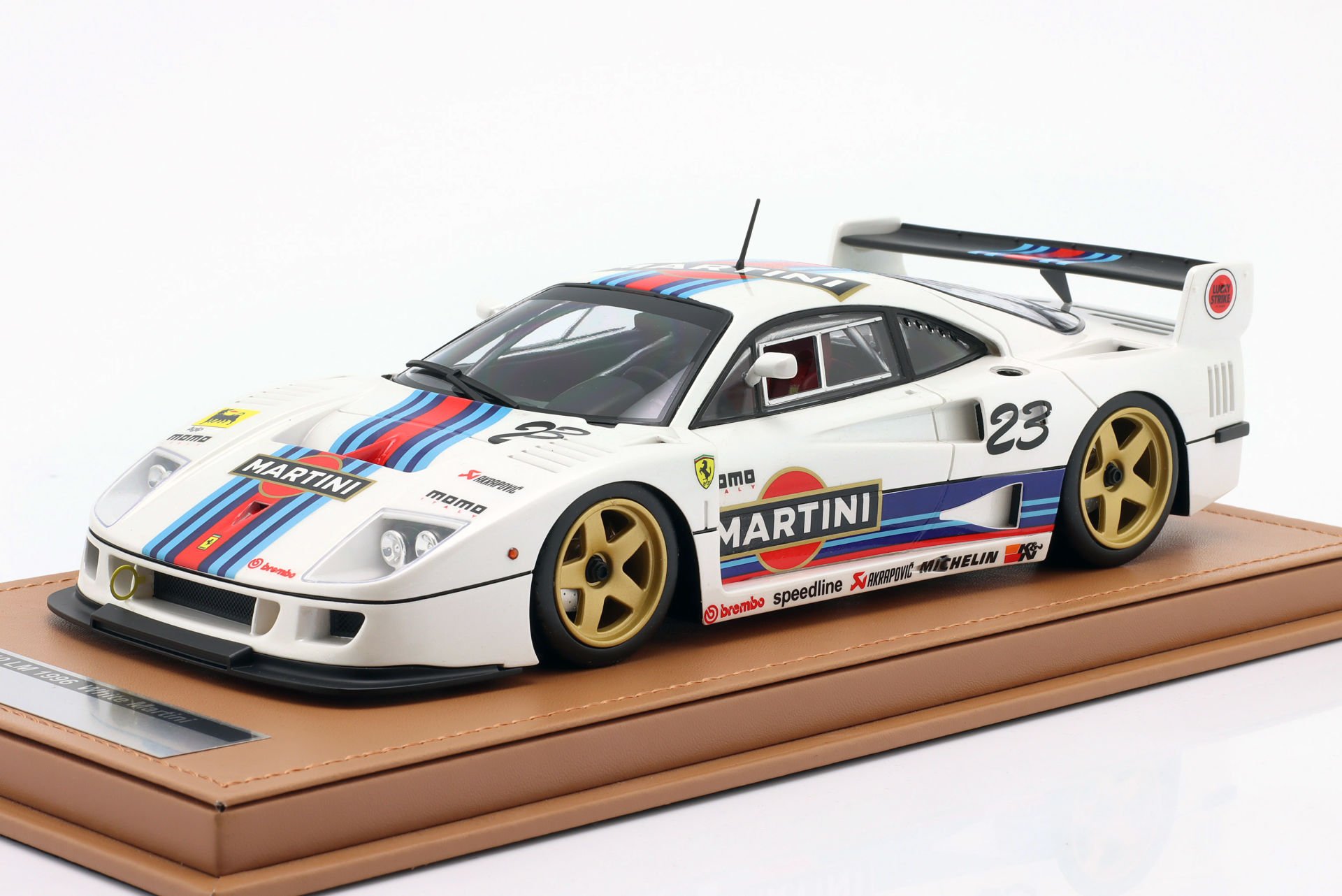 TECNOMODEL - FERRARI - F40 LM N 23 MARTINI RACING VERSION 1996 - WITH 5 SPOKE GOLDEN RIMS