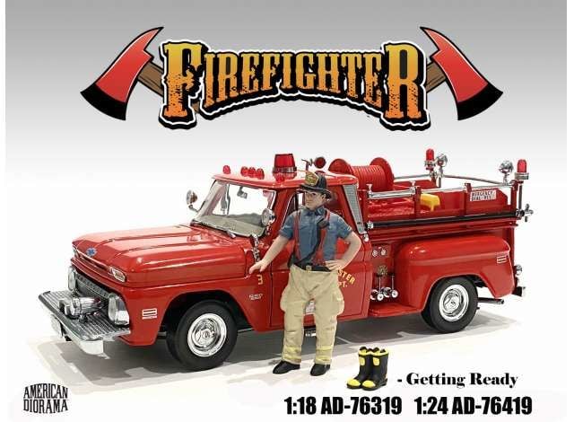 1/18 firefighters *getting ready* figure