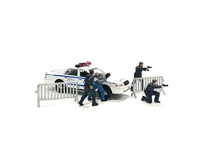 1/64 police line mijo figure set, various
