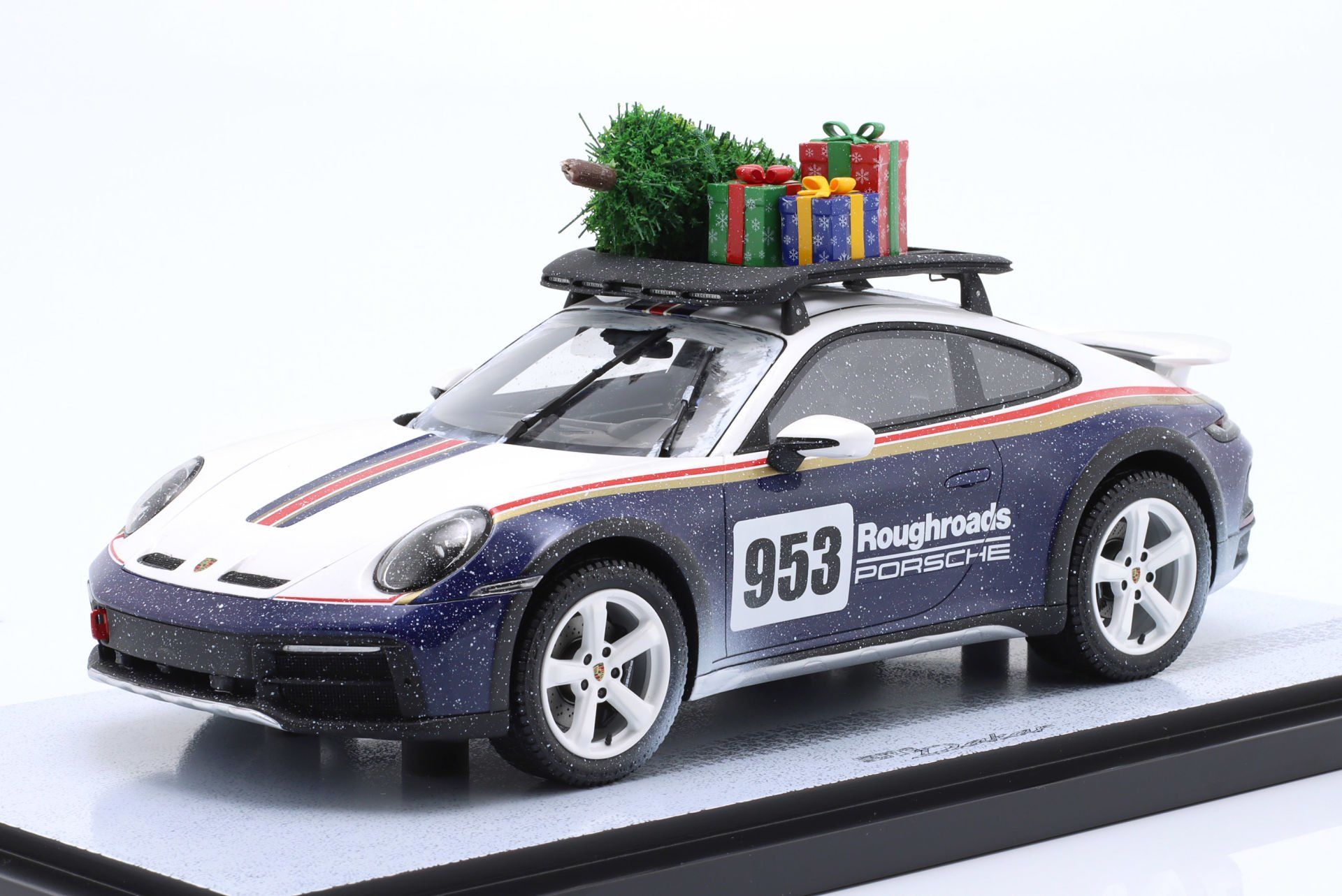 SPARK-MODEL - PORSCHE - 911 992 N 953 RALLY DAKAR ROUGHROADS COUPE CHRISTMAS EDITION 2023 - CON VETRINA - WITH SHOWCASE