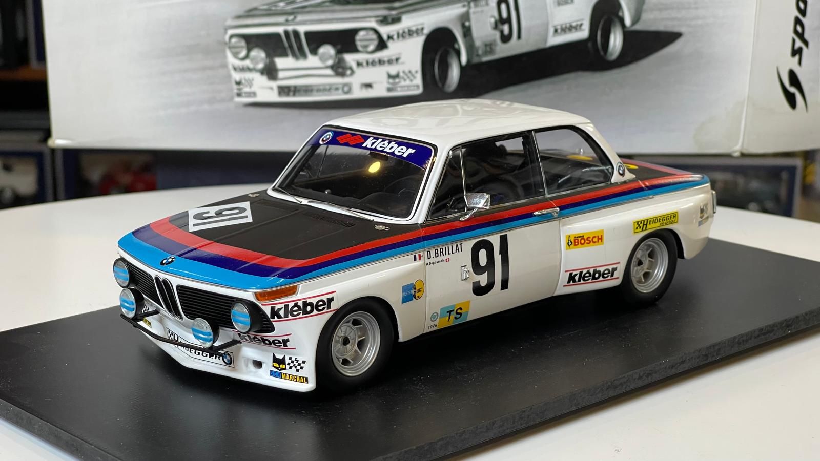 SPARK-MODEL - BMW - 2002 HEIDDEGER RACING TEAM N 91 WINNER CLASS GTS 24h LE MANS 1975 D.BRILLAT - G.GAGLIARDI - M.DEGOUMOIS