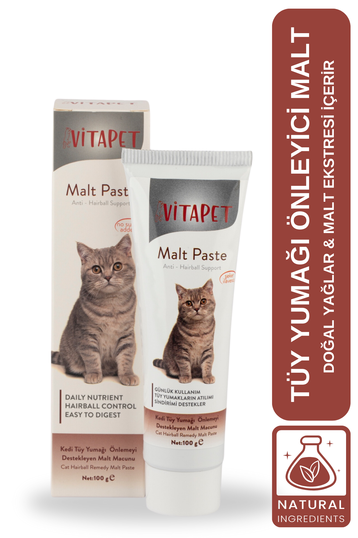 Vitapet Malt Paste 100g (Kediler İçin Tüy Yumağı Önleyici Malt Macunu)