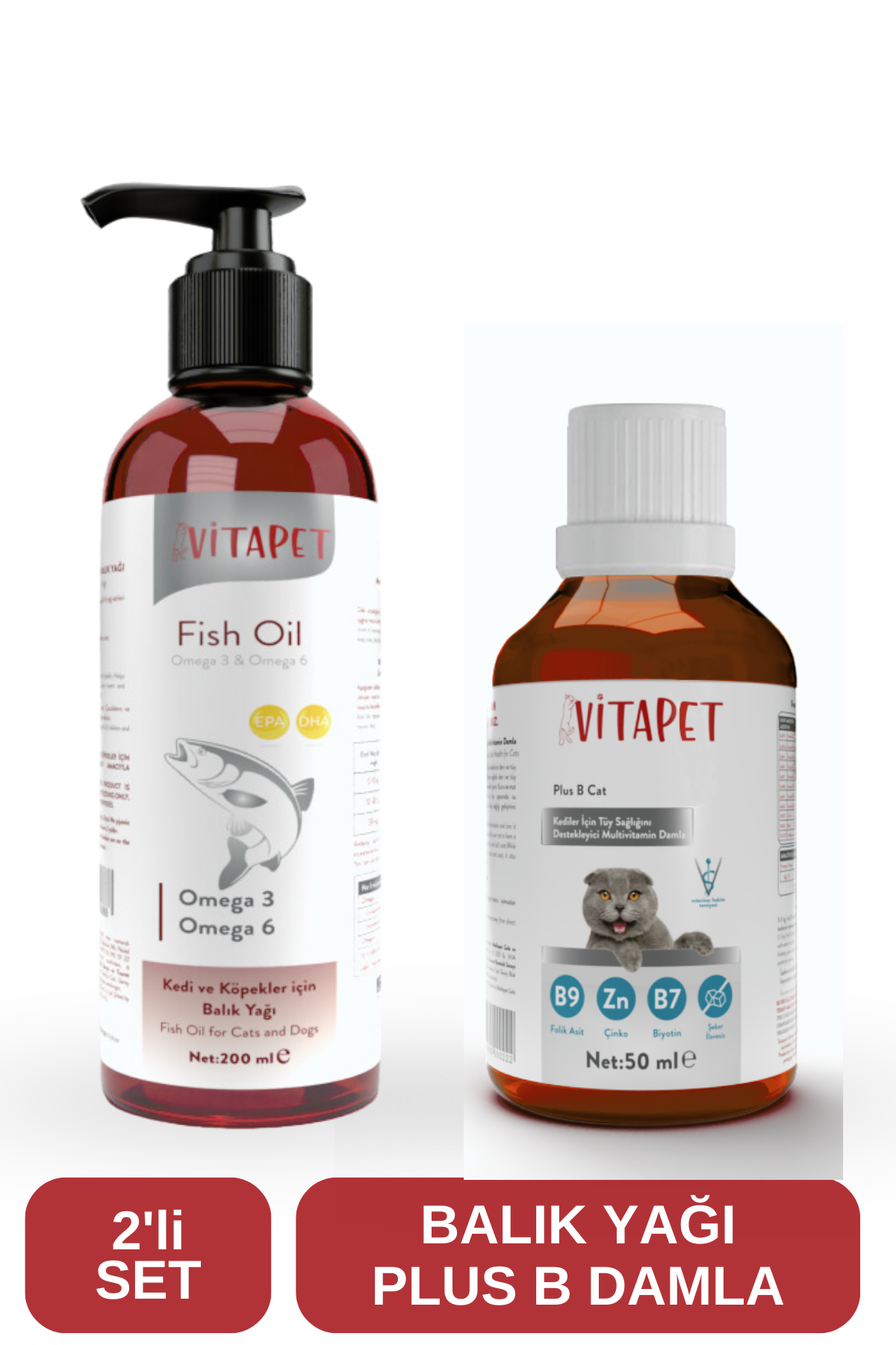 Vitapet 2'li Set Fish Oil + Plus B Damla