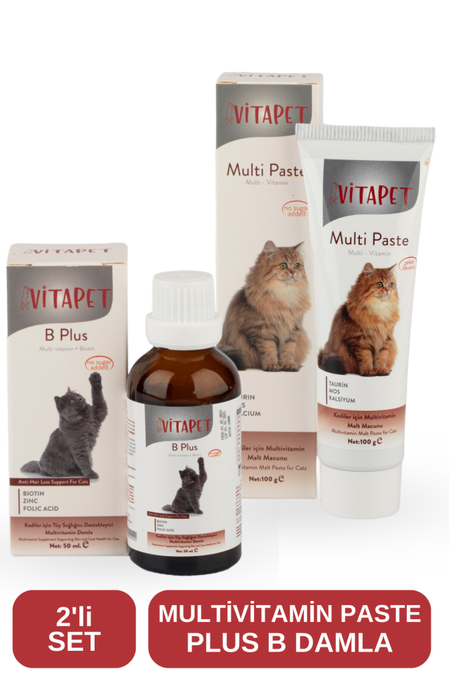 Vitapet 2'li Set Multivitamin Paste 100gr + Plus B Damla