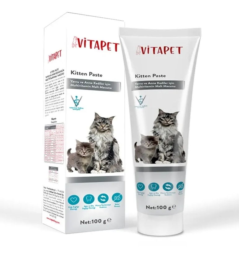 Vitapet Kitten Paste Multivitamin Yavru ve Anne Kedilerde Bağışıklık Sistemi Destekleyici