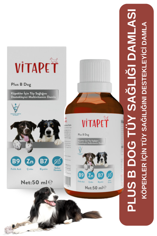 Vitapet Plus B For Dog 50 ml Köpekler İçin Tüy Sağlığı Destekleyici Multivitamin Damla