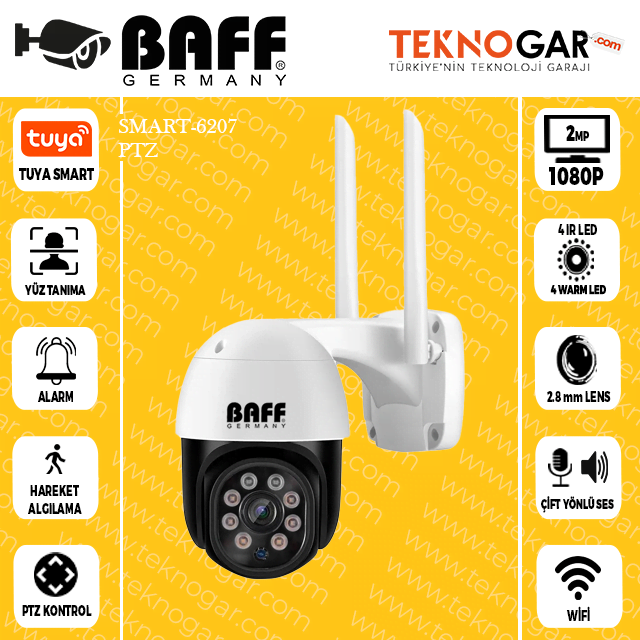 BAFF SMART-6207 WİFİ-SPEED DOME KAMERA TUYA SMART