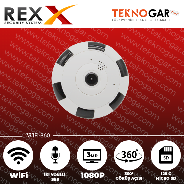 REX-WIFI 360 3MP 1080P PANORAMİK KAMERA