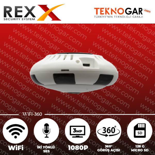 REX-WIFI 360 3MP 1080P PANORAMİK KAMERA