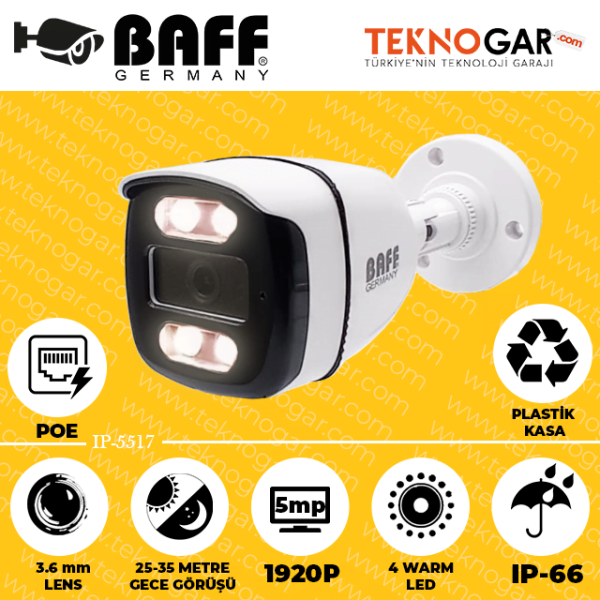 BAFF IP 5517W 5MP POE WARMLED