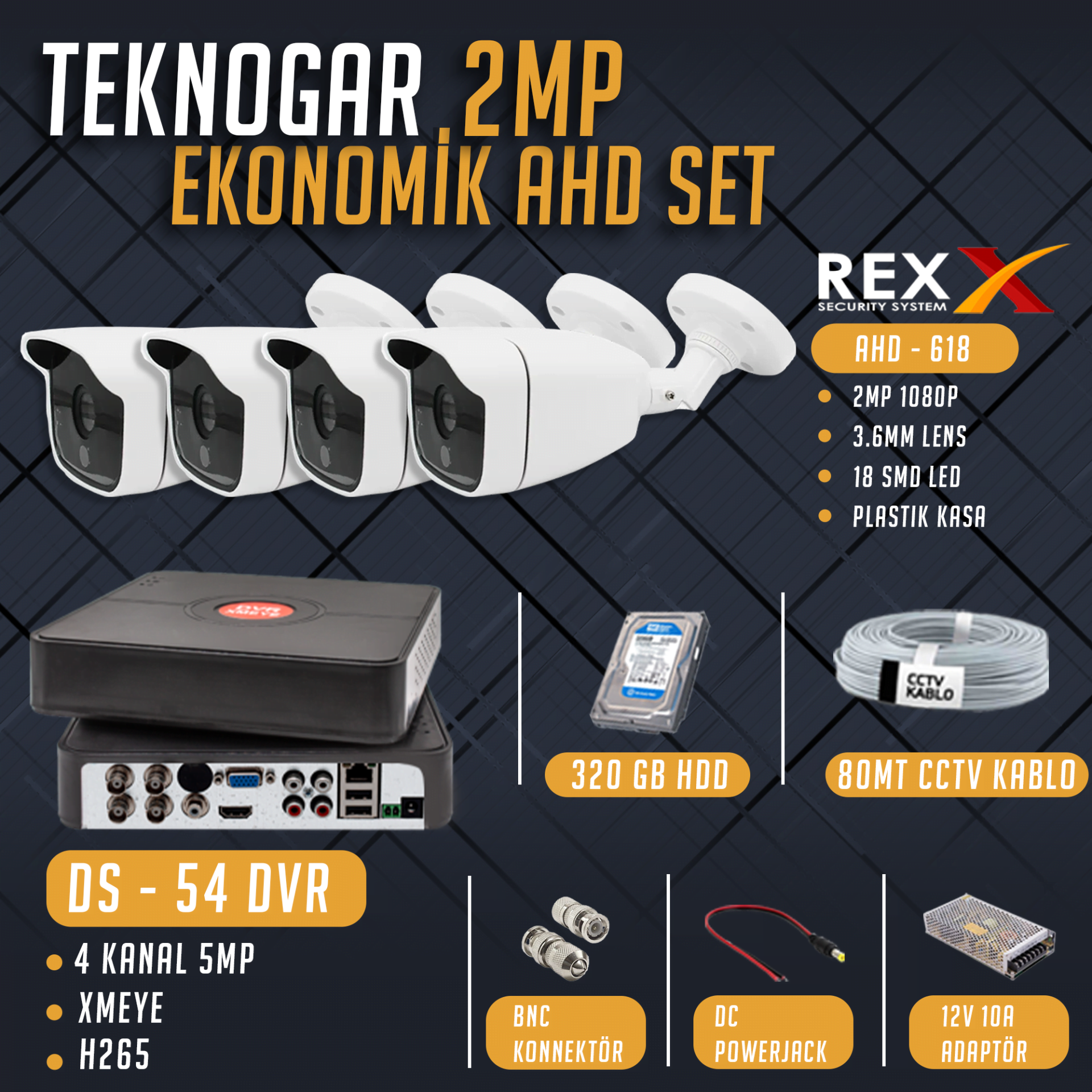 TEKNOGAR 2MP EKONOMİK AHD SET