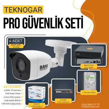 TEKNOGAR 2MP IP PRO GÜVENLİK SETİ