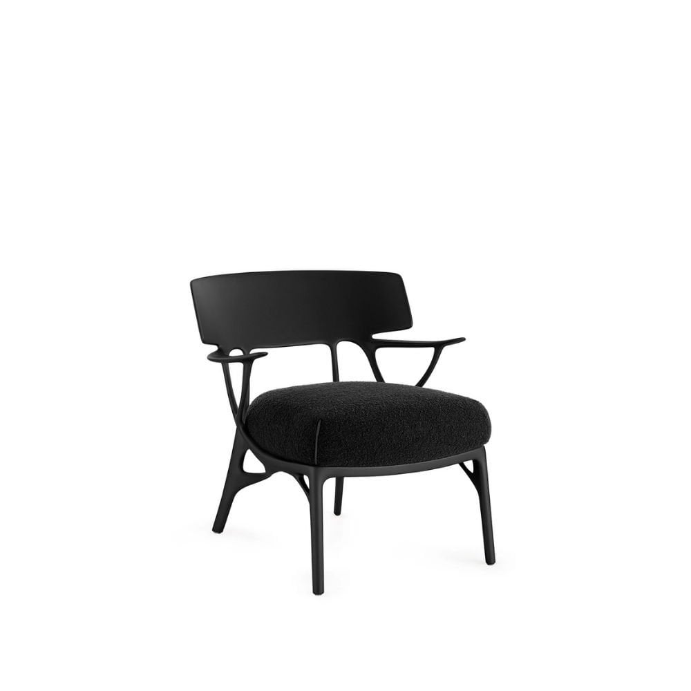 Kartell A.I Lounge Siyah Minderli Siyah Kollu Koltuk