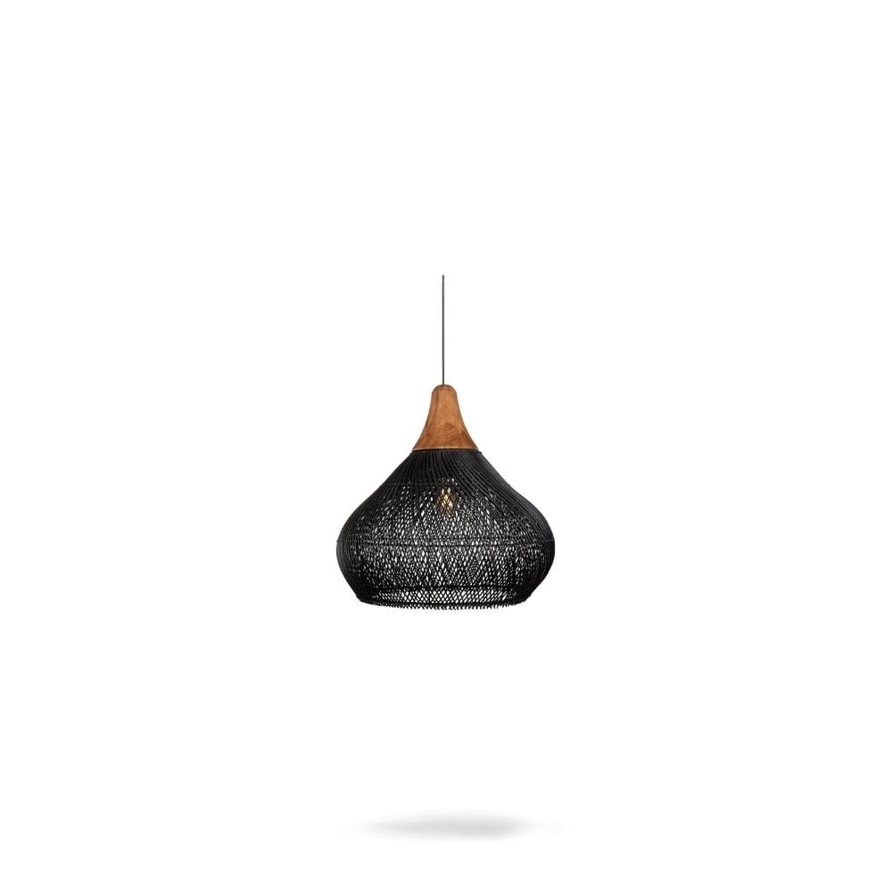 D'Bodhi Bell Teak Siyah Rattan Sarkıt