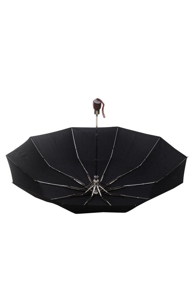April Lüx Şemsiye Süper Mini Kare Çizgili Siyah 06-G