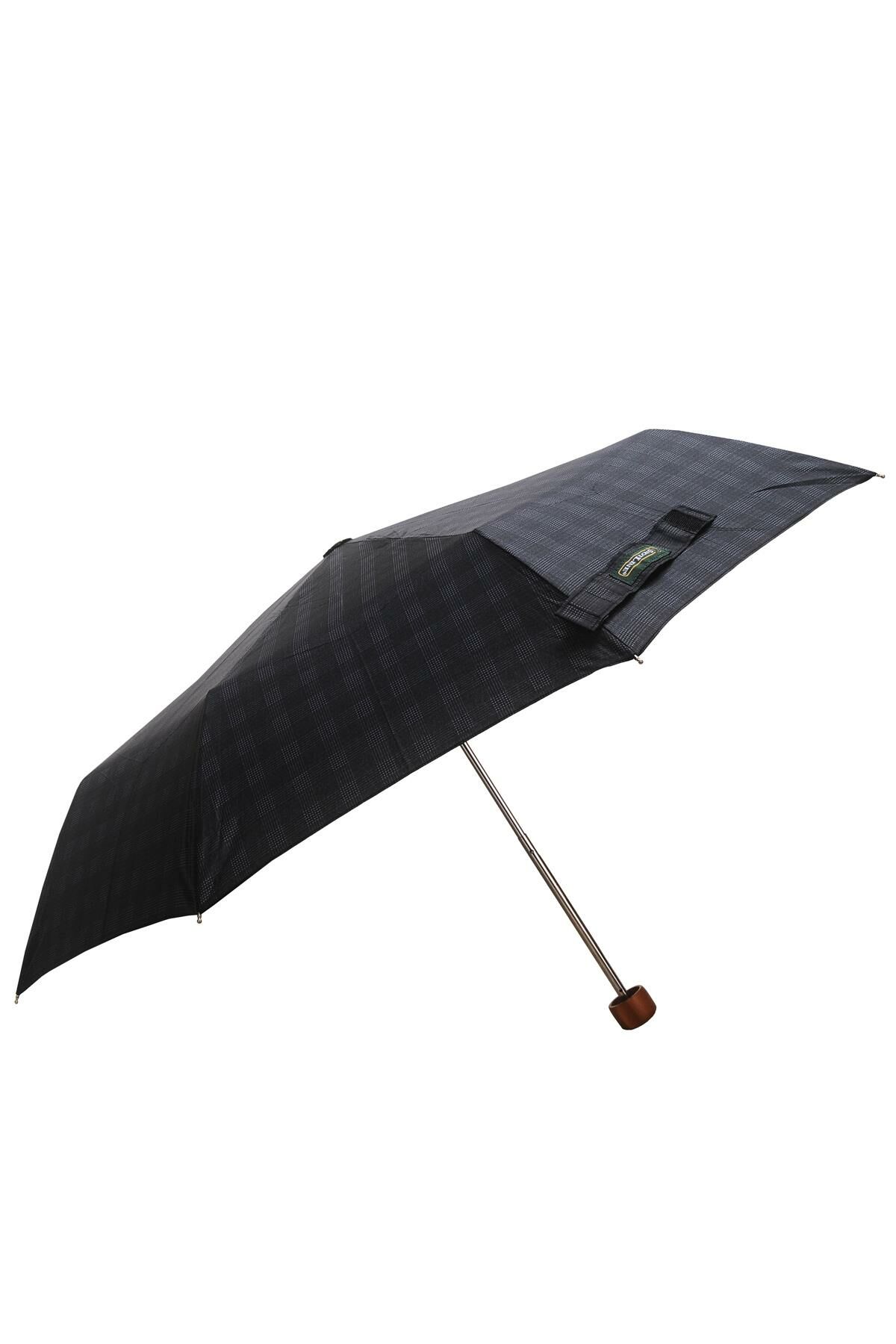 April Lüx Şemsiye Süper Mini Ekose Siyah 09-G