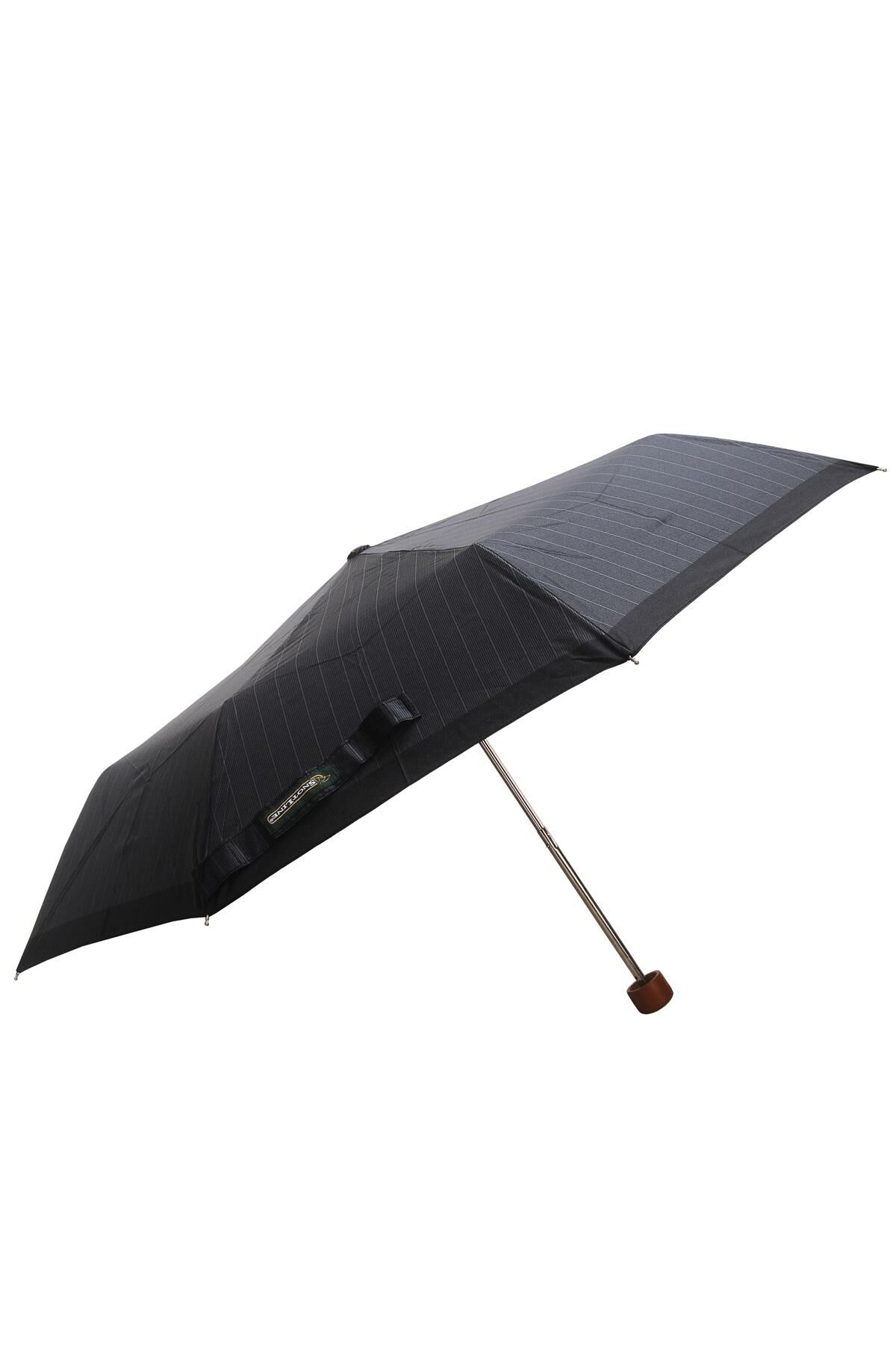 April Lüx Şemsiye Süper Mini Çizgili Siyah 09-G