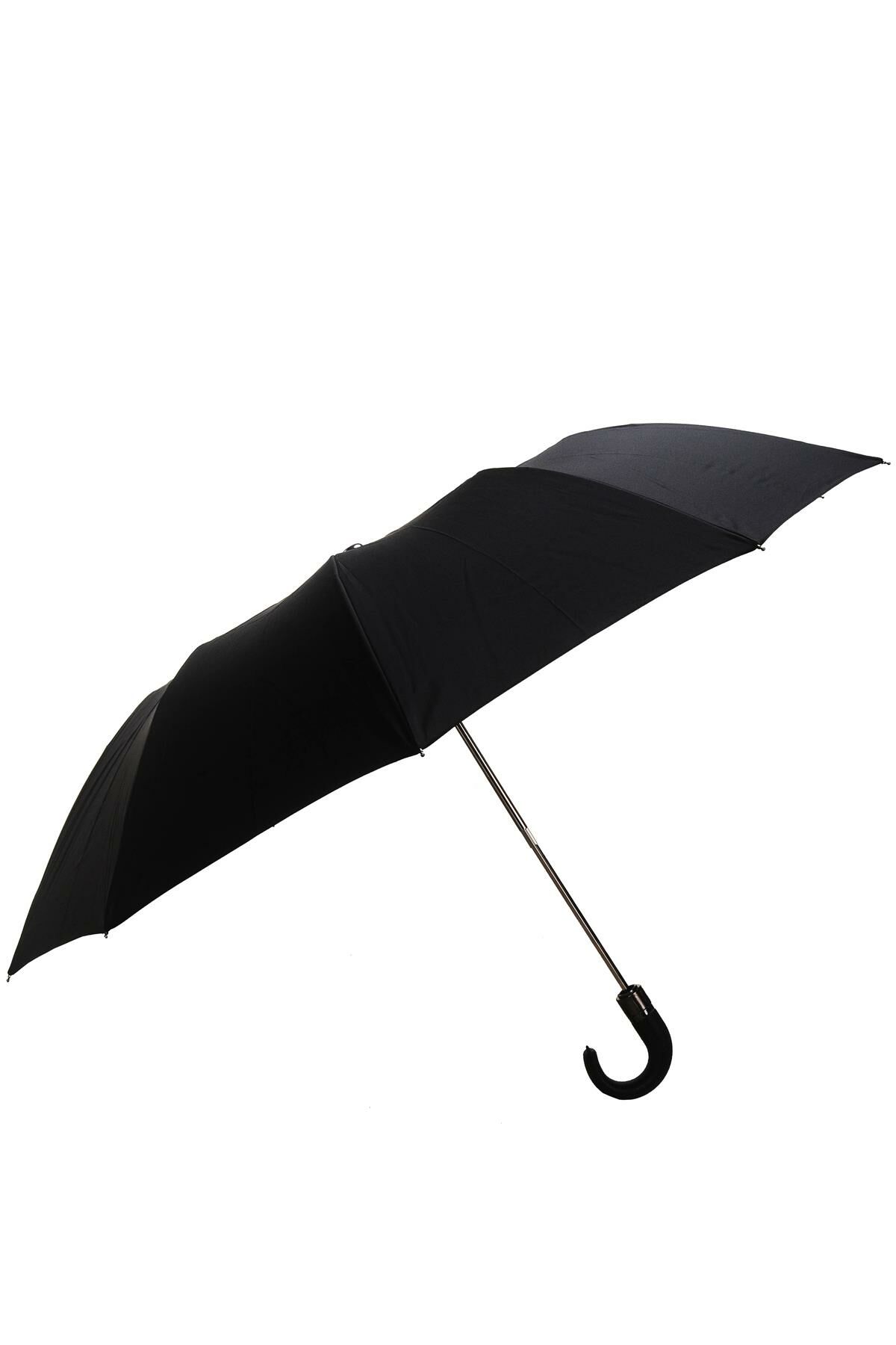 April Baston Saplı Lüx Şemsiye Yarı Otomatik Siyah 228-Gl