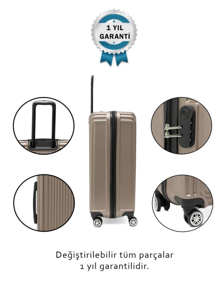 Kabin Boy Valiz 4x2 Teker Altın 1171